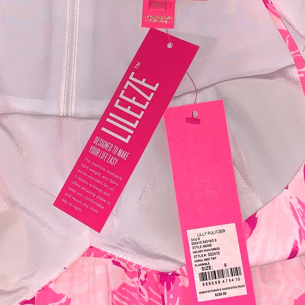 🩷 NWT Lilly Pulitzer Hot Pink Maxi Dress - 0 - Picture 6 of 10